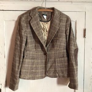 J. Crew Houndstooth Short Blazer